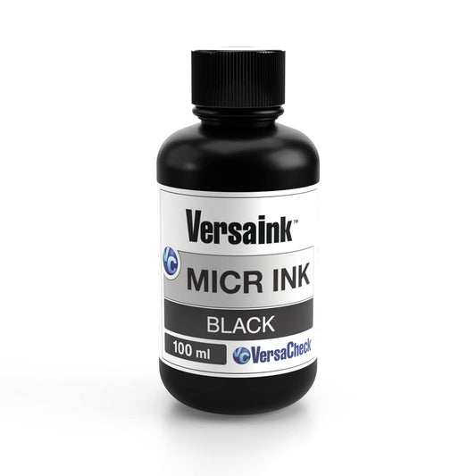 VersaInk-Nano Black MICR Ink -100ml - Magnetic Ink for Check Printers and All-in-One Inkjets, MICR Black (VIMB1S-6512)