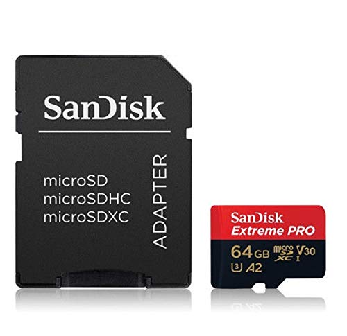 SanDisk 64GB Memory Card Extreme Pro with MicroSDXC Adapter Compatible with Osmo 360 and Osmo Action 5 Pro Camera (SDSQXCU-064G-GN6MA) Bundle with (1)