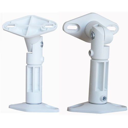 VideoSecu One Pair of Universal Satellite Wall or Ceiling Speaker Mounts White Color BS3