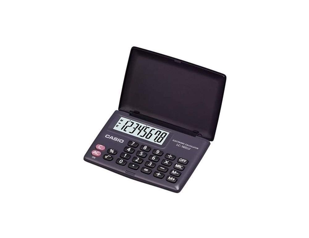 Casio Lc-160lv-bk-w Portable Type Calculator with 8-digit Extra Big Display Cover Folds a Full 360 Degrees