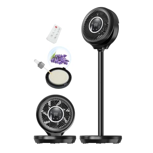 Standing Fan for Bedroom 180° Omnidirectional Oscillating 20dB Quiet Sleep