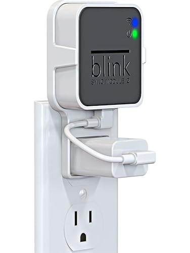 Outlet Wall Mount for Blink Sync Module 2, Mount Bracket Holder for Blink Outdoor Camera Home Security Camera with Easy Mount Short Cable and No Messy