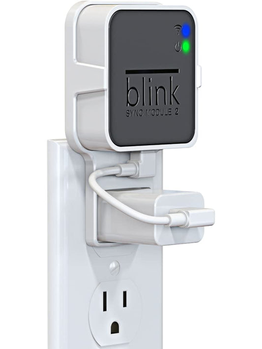 Outlet Wall Mount for Blink Sync Module 2, Mount Bracket Holder for Blink Outdoor Camera Home Security Camera with Easy Mount Short Cable and No Messy