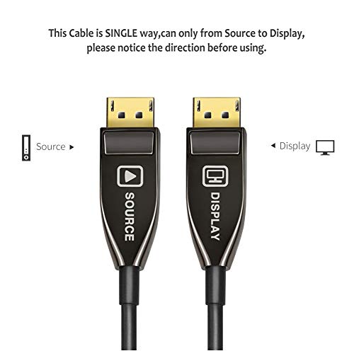 Jeirdus Fiber DP to DP Cable Male to Male 32Gbps High Speed 8k@60HZ 4K@140HZ, DP 1.4 Display Port for Big Game HDTV Projector, PC Host, Graphics