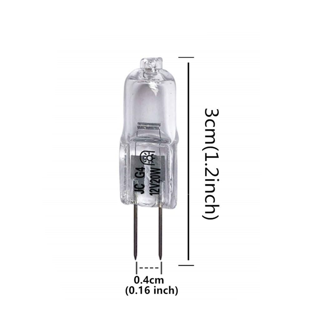 Vstar G4 12V 20W Bulb T3 JC Type Bi-Pin Base G4 Halogen Bulb,Clear,10 Packs