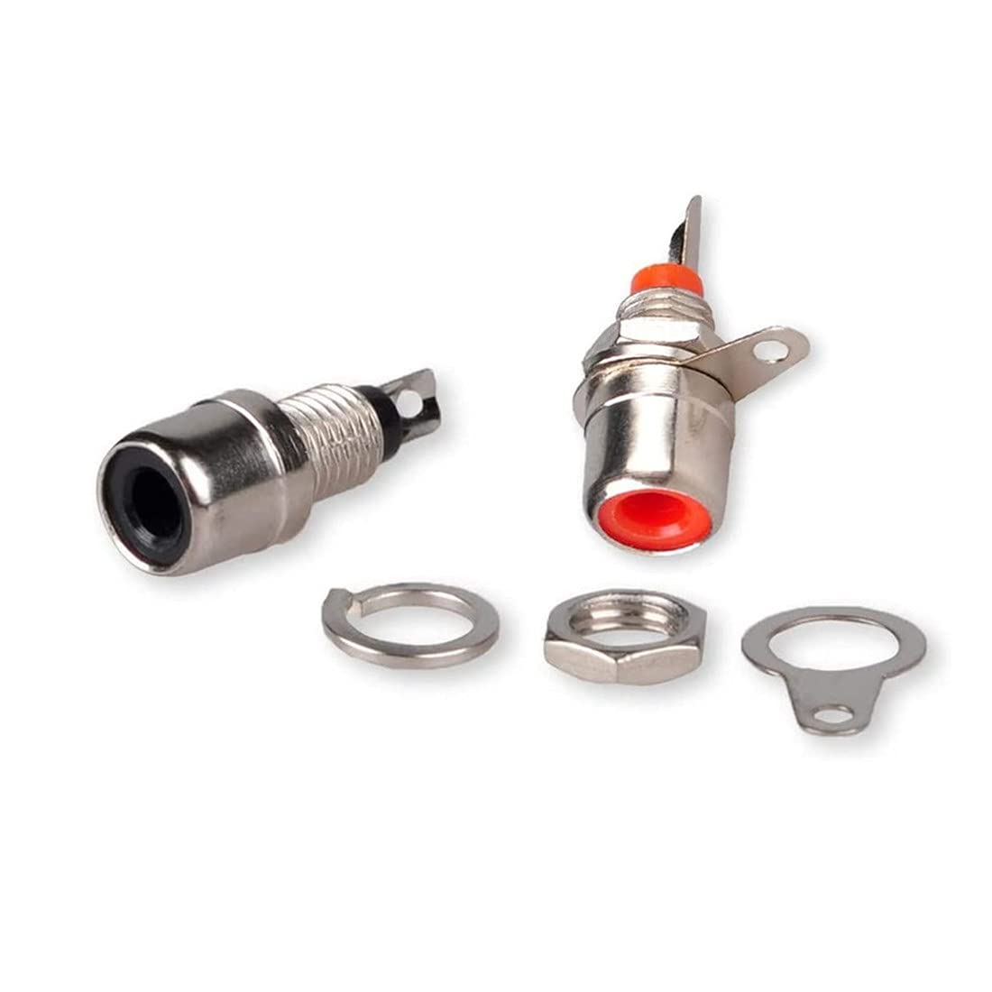 bnafes RCA Female Socket Connector, Chassis Panel Mount Adapter for Amplifier Audio Terminal RCA Plug (24-Pack)