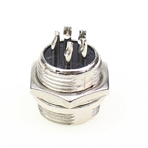 Aviation Plug Connector 10 Pairs Male Female Panel Metal Wire Connector 16mm Socket (5 Pins 10-Pack)