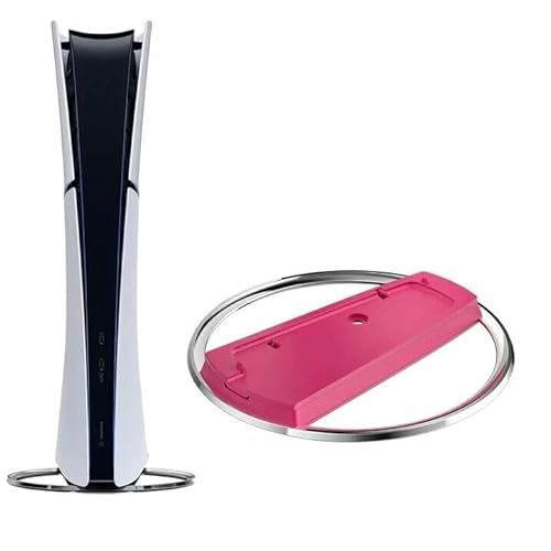 PEGLY Vertical Stand for PS5 Consoles Compatible with PlayStation 5 Slim Disc and Digital Edition Solid Base Accessories RED