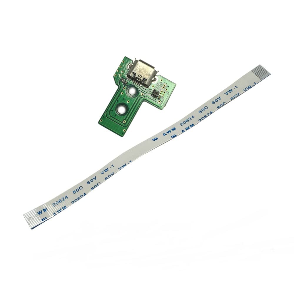 Rinbers Pack of 2 JDS-030 Replacement Charging Port Micro USB Adaptor Charger Socket Circuit Board with 12 Pin Flex Cable