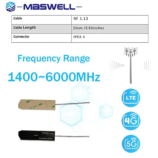 Maswell Internal Antenna Triple Band WiFi for wimax zigbee Bluetooth wifi2.4G wifi5G WiFi 6 Bands High Gain ipex 10cm