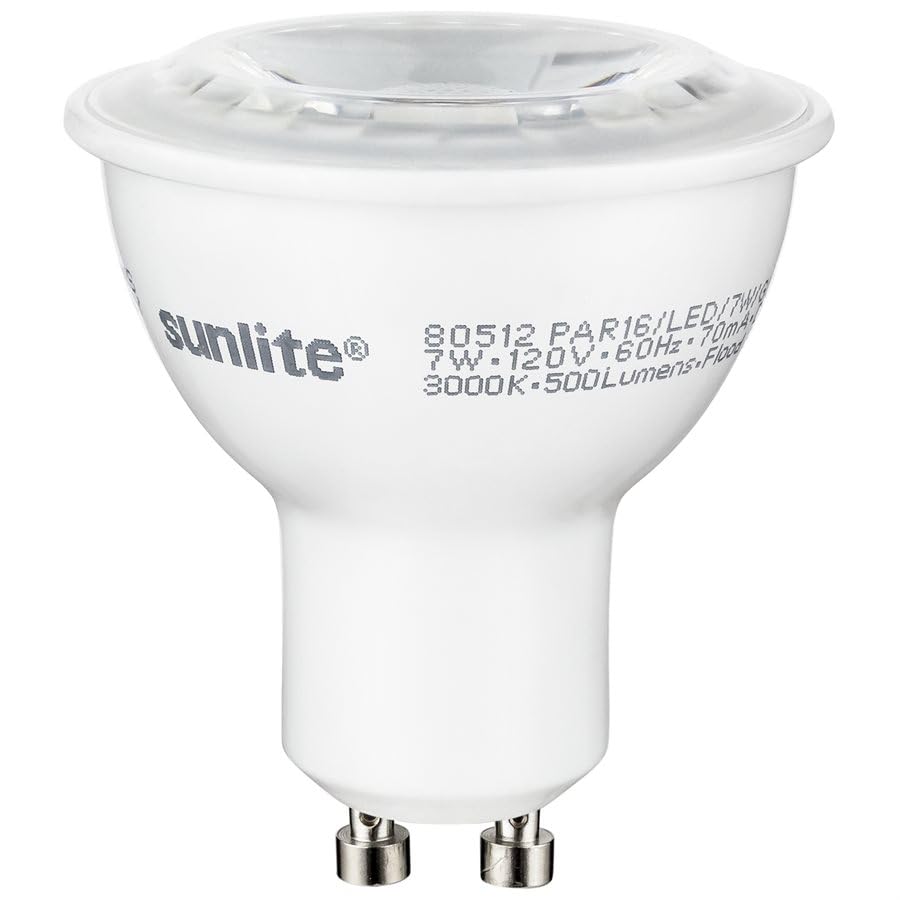 Sunlite LED MR16 Reflector Spotlight Bulb, 7 Watts (50W Halogen Bulb Replacement) 120 Volt, 550 Lumen, 35° Flood Beam, GU10 Base, Dimmable, ETL