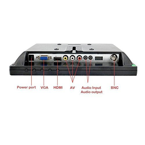 BONDWL 10.1 inch CCTV Camera TFT LCD Video Monitor Surveillance Monitor Security Camera Monitor with AV HDMI BNC VGA Input for PC CCTV Home Security