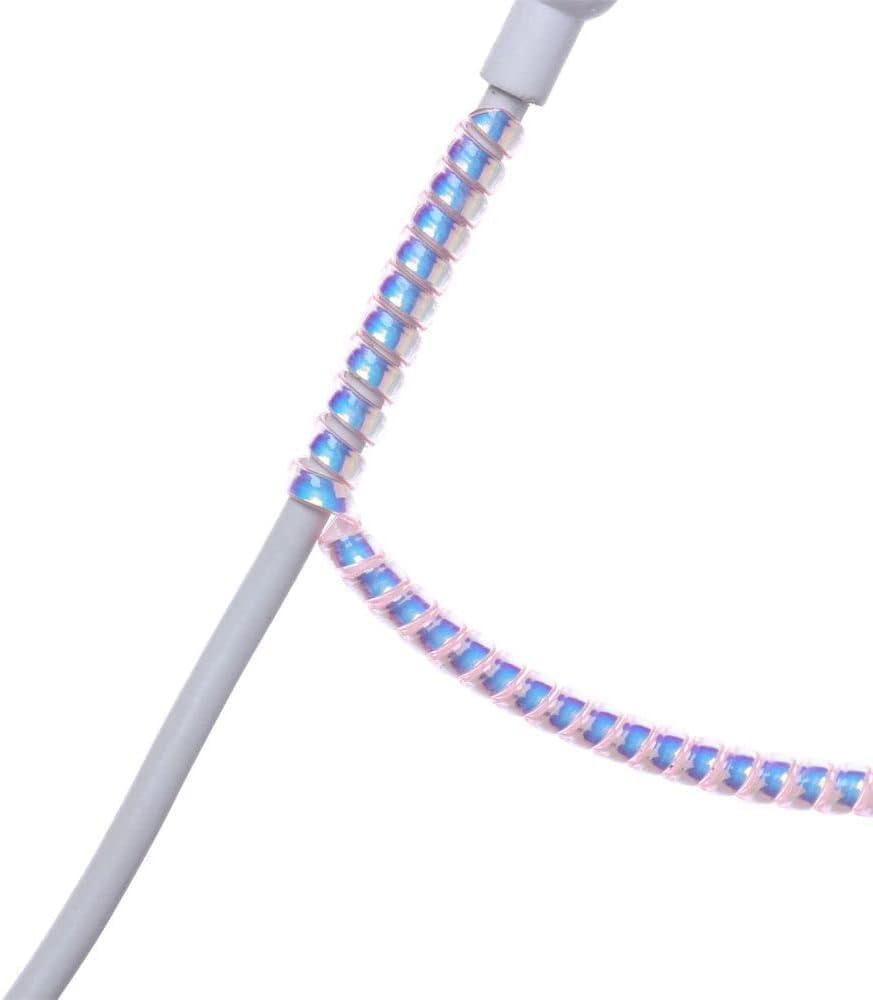 2Pcs Cable Protector Spiral Wrap for Headphones and Data Cables, Helps Organize and Protect Various Cables Like Chargers, Earphones