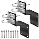 XRDS-RF Antenna Mount Kits - Black-Coated Pole Mount Bracket with Double U-Bolts Clamp V Jaw Bracket for Outside Home Antenna Holder - 2 Sets