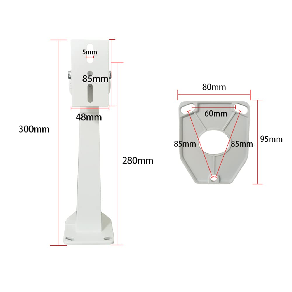 V-Fiabilidad Security Camera Duckbill Wall Mount Bracket - 11.8 Inch Heavy-Duty Aluminum, 360° Swivel & 90° Tilt, Universal Indoor/Outdoor