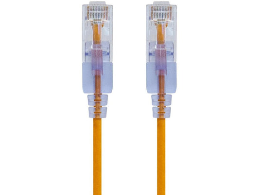 Monoprice Cat6A Ethernet Patch Cable - 14 Feet - Yellow (10 Pack) Snagless RJ45 550Mhz UTP Pure Bare Copper Wire 10G 30AWG - SlimRun Series