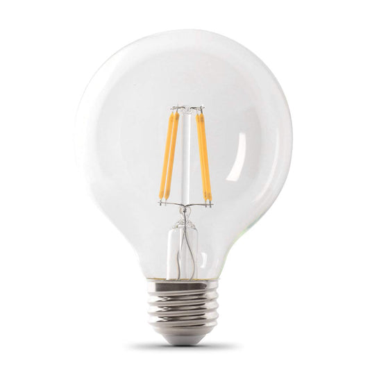 Feit Electric G25 Enhance Glass Filament Globe LED Light Bulb, 60W Eq