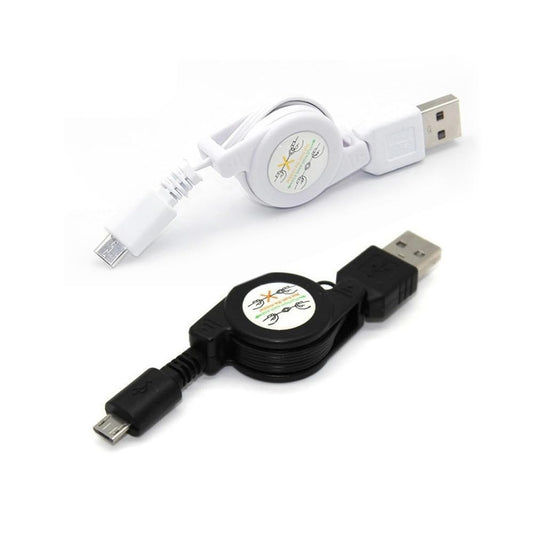 ThtRht 2 Pack Retractable Micro USB Cable Micro USB to USB-A 2.0 Cable Compact Retractable Micro B 5-Pin Cord for Charging & Sync Android Phone