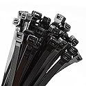 Armpow 18 inch Black Zip Ties Heavy Duty 100 PACK, 200 LBS Ultra Exclusive Strong Plastic Wire Ties, Large Cable Ties Extra Long Tie Wraps, Indoor