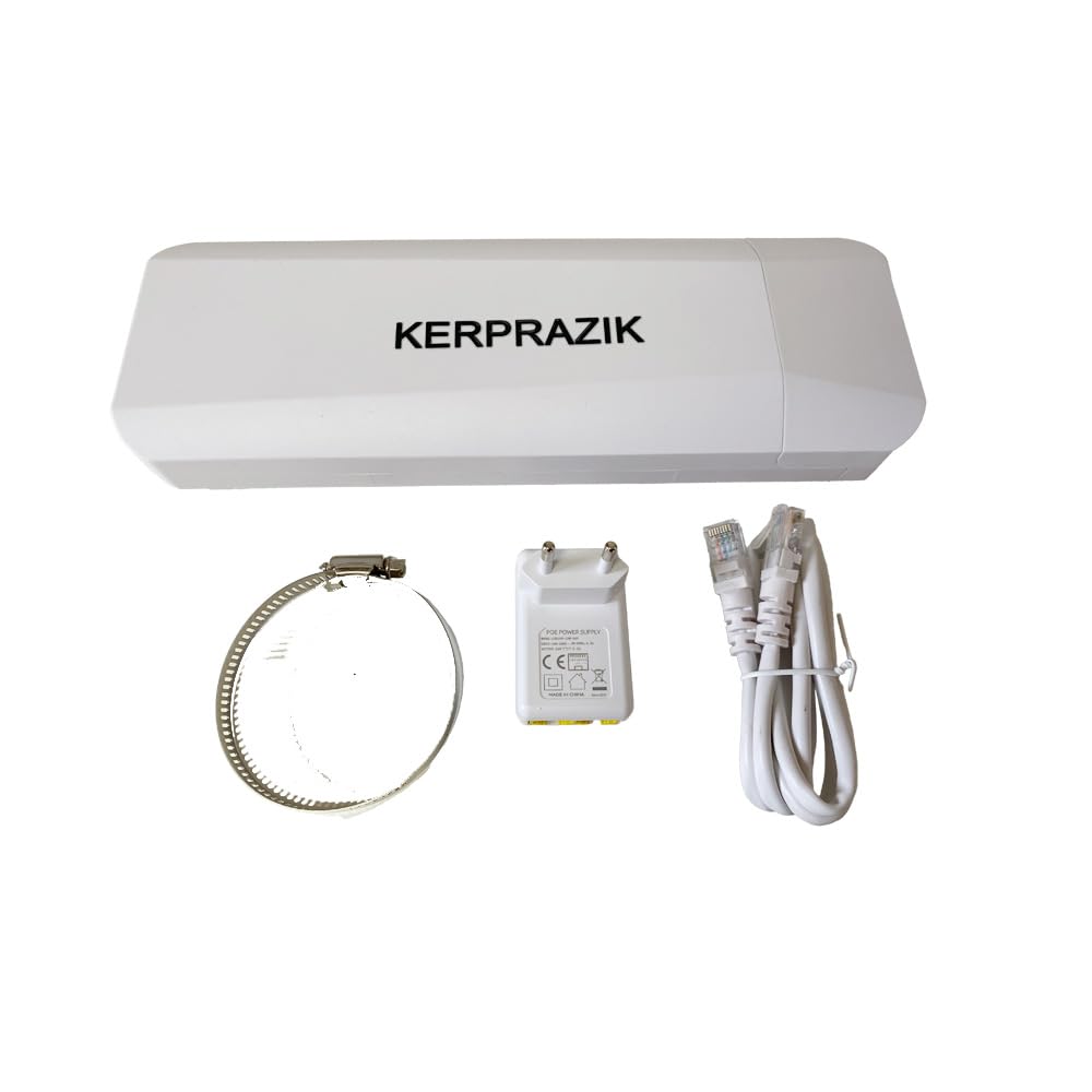 Kerprazik Wireless Bridge, 5.8GHz Wi-Fi, 3KM Long Range Connection, High Speed Outdoor Point to Point