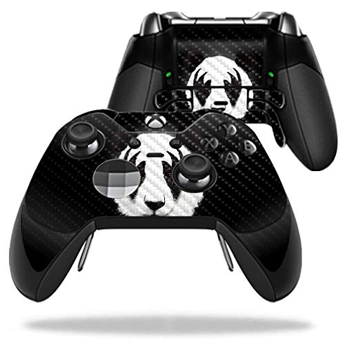 MightySkins Carbon Fiber Skin for Microsoft Xbox One Elite Controller - Rock N Roll Panda | Protective, Durable Textured Carbon Fiber Finish | Easy