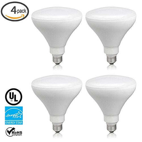 (Case of 4) TCP LED17BR40D41K Elite 17W LED BR40 Dimmable 4100K Cool White Reflector Lamp for 6" Can Lights