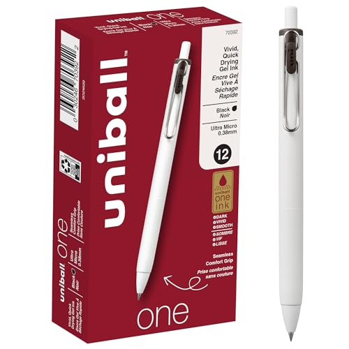 Uniball One Gel Pen 12 Pack; 0.38mm Ultra Micro Black Pens; Gel Ink Pens | Office Supplies Sold by Uniball are Pens; Ballpoint Pen; Colored Pens; Gel