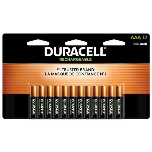 Duracell Rechargeable AAA Batteries, 12 Count Pack, Triple A Battery for Long-lasting Power, All-Purpose Pre-Charged Battery for Household…