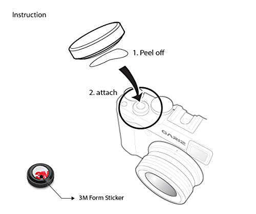 Gariz Metal XA-SBA4 Camera Sticker Type Soft Button for Sony, Fuji, Canon, Nikon, Lumix, Leica, Black
