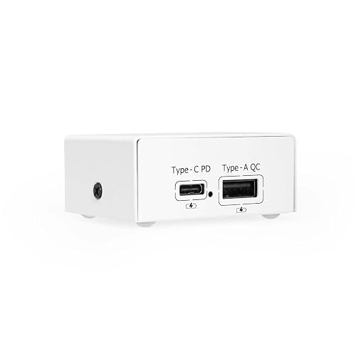 Coolgear ChargeIT! 75W Dual USB Desktop Charger - USB-A & USB-C PD Charger w/PPS for Offices, Labs, and More