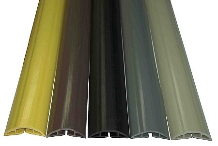 Electriduct Medium Plastic Flexible Floor Cord Cover Cable Protector and Wire Concealer - Includes Double Sided Tape - 5 Feet - Brown