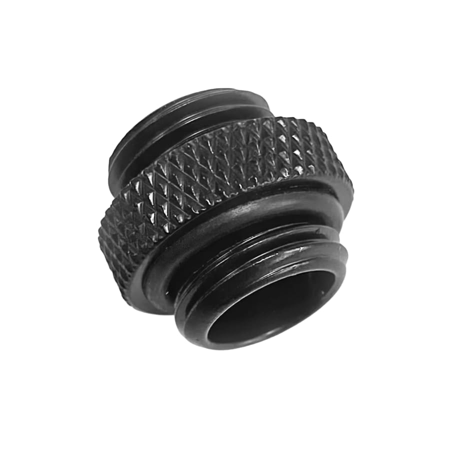 Dracaena.io 6 Pack G1/4" Thread, Male to Male Mini Extender Fitting with Tighten O-Ring, Compression Fitting for Computer Water Cooling System, Black