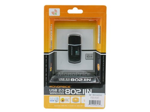 Monoprice Mini USB Wireless Lan 802.11N Adapter - 1T2R (300Mbps)