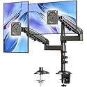 HUANUO 17-32 Inch Dual Monitor Stand, Vertical Dual Monitor Mount, Monitor Stand 2 Monitors, Ergonomic Adjustable Tilt/Swivel/Rotate, Weight Max 19.8