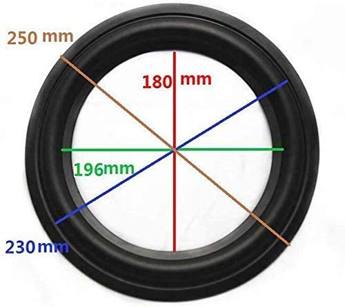 LinaLife 2pcs 10 inch 10" Speaker Foam Surround Kit, 250mm Perforated Rubber Edge Rings Replacement Parts Speaker Repair DIY Surround Rubber Edge