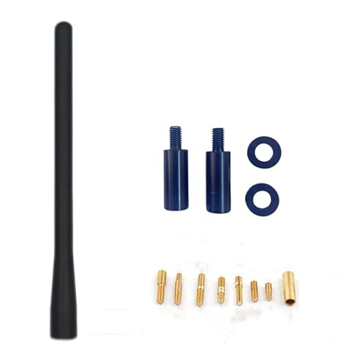Car Short Antenna, 5 Inch Carbon Fiber American Flag Aluminum Auto Radio Antenna for AM/FM Reception, Universal Replacement Car Antenna with 9