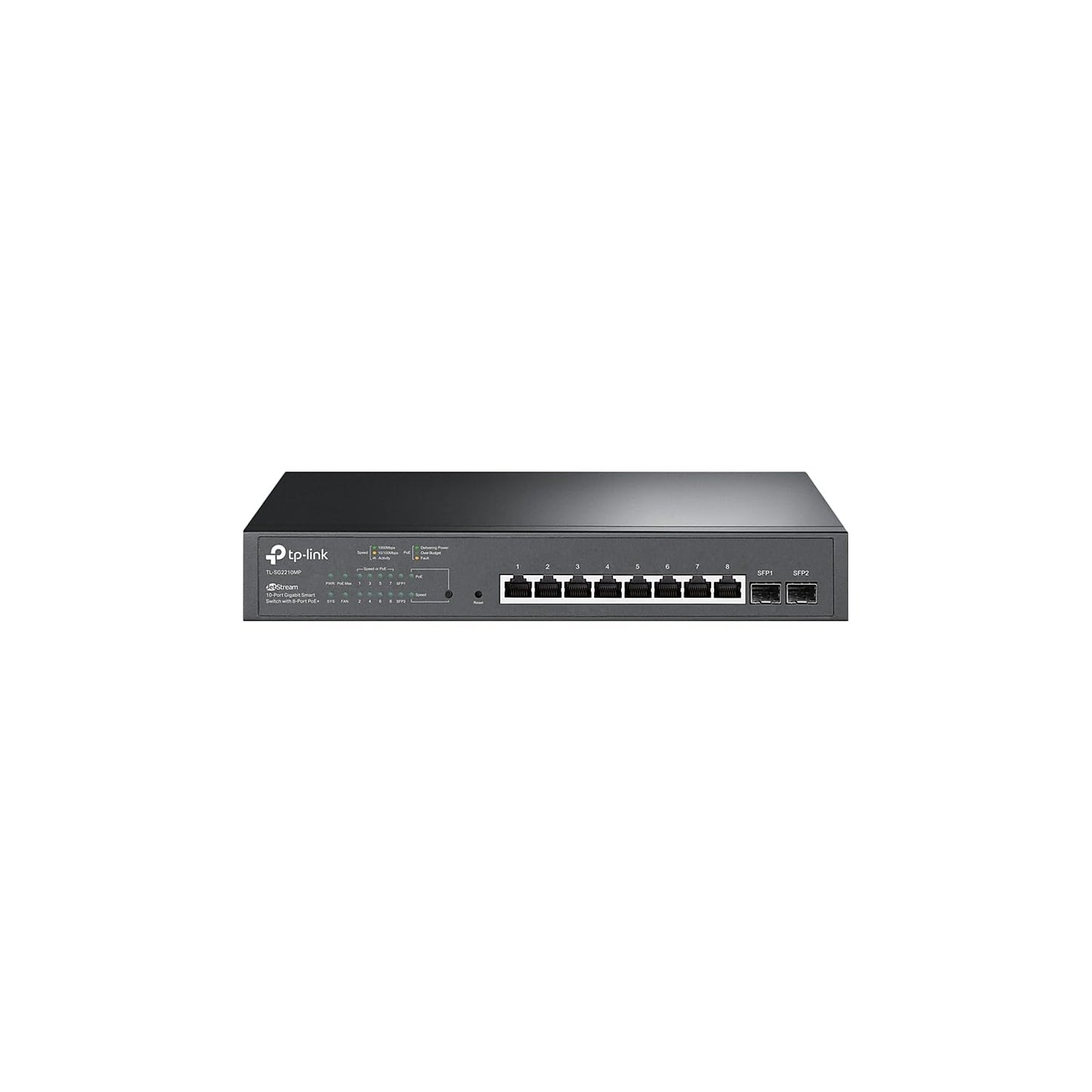 TP-Link TL-SG2210MP | Jetstream 10 Port Gigabit Smart Managed PoE switch | 8 PoE+ Ports @ 150W, 2 SFP Slots | Omada SDN Integrated | PoE Recovery |