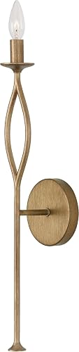 Capital Lighting 652511ML Cohen Art-Inspired Luxe Candle Wall Sconce Light, 1-Light 60 Watt, 23" H x 5" W, Mystic Luster