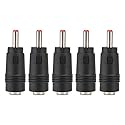 ASHATA DC Power Converter Plug, 5PCS 5.5 x 2.1 Female to 3.5 x 1.35MM Male DC Adapter Connector Router Power Converter, Tip Size AC/DC Adapter Plug…