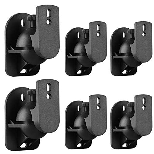 TNP Universal Satellite Speaker Wall Mount Bracket Ceiling Mount Clamp with Adjustable Swivel and Tilt Angle Rotation for Home Theater Surround Sound