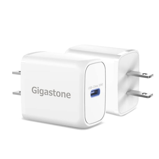 Gigastone 30W USB C Charger 2-Pack Power Essential PPS 33W Fast Charger Compact USB C Power Adapter Rapid Charging Compatible iPhone 16/15/14/Pro