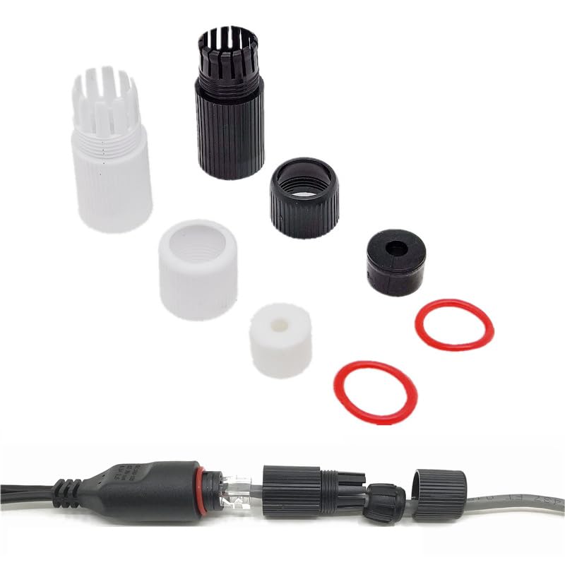 ThtRht 16 Set RJ45 Plug Waterproof Cap Protector Outdoor Ethernet Weatherproof End Cover for PoE Combiner Splitter Adapter Injector Kit Network IP