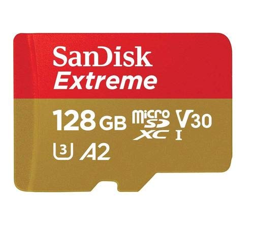 SanDisk 128GB Micro SDXC Extreme Memory Card for DJI Drones Works with Mini 3 Pro, Mini 3, DJI RC (SDSQXA1-128G-GN6MN) Class 10 Bundle with (1)