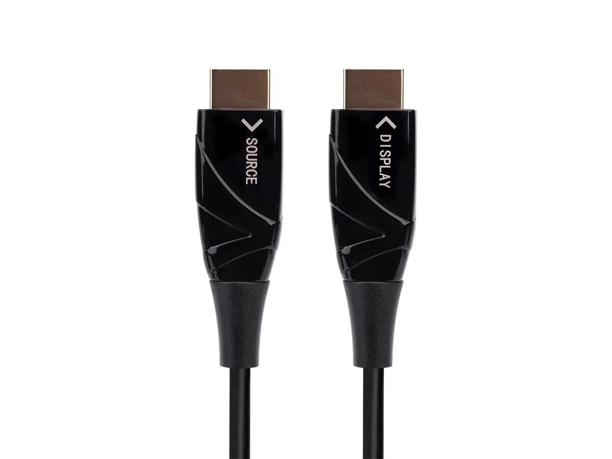 Monoprice 4K High Speed Fiber Optic HDMI Cable - 4K@60Hz, 18Gbps, HDR, Active Optical Cable (AOC), 65ft, Black