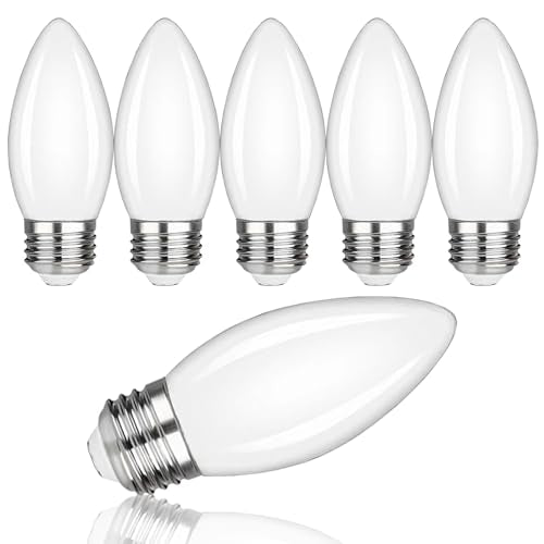 FUTIME 6Pack B11 LED Candelabra Bulbs, 5W Equal 40 watt Edison Light Bulbs