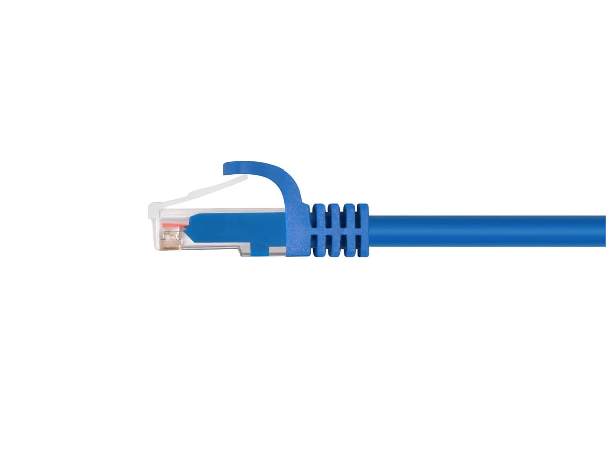 Monoprice Cat6 Ethernet Patch Cable - Snagless RJ45, 24AWG Stranded Pure Bare Copper Wire, 550Mhz, UTP, 12-Pack, 5 Feet, Blue - Flexboot Series