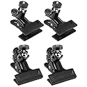 QWORK 4 Pack Multifunctional Tripod Camera Clamp Flash Holder with 360 Swivel Tripod Mini Ball Head, Black