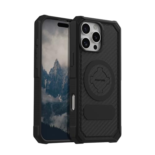 ROKFORM Rugged Case for iPhone 16 Pro Max, Magentic + RokLock (Black)