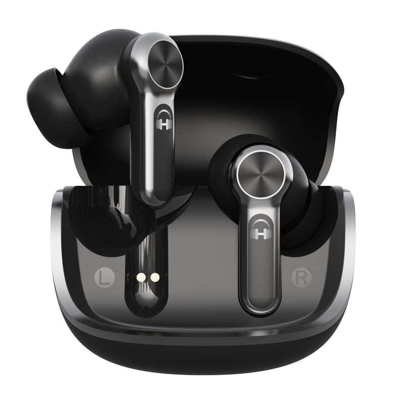 HARMONY TWENTY-TWO HTT-21, Wireless Earbuds, ENC 4 Mic Call Noise Cancelling, 13mm Deep Bass in Ear Buds with Voice Assistant, 5.4 Bluetooth