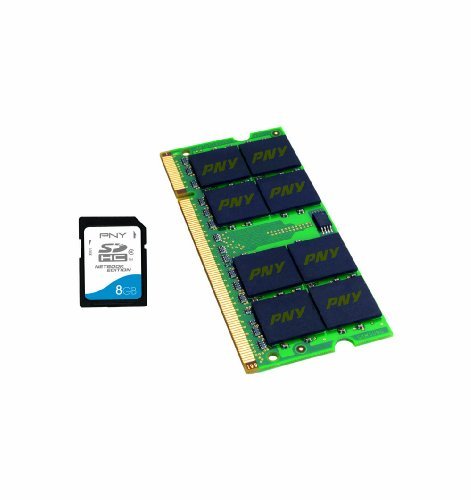 PNY Netbook Performance Pack - 8 GB Class 4 SDHC Flash Memory Card & 2 GB DDR2 Notebook Memory Module P-NB-SD8DDR2G-FS